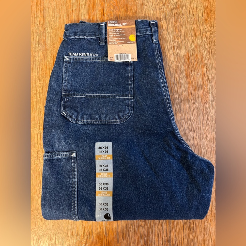 Carhartt Men's Loose Original Fit Work Dungaree Jeans 36x36 B13DST Team Kentucky